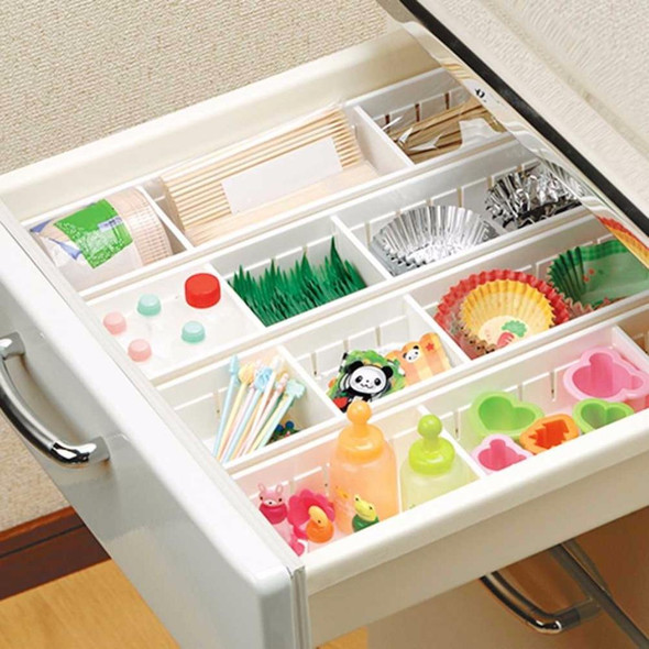 Adjustable Drawer Cutlery Divider Case Makeup Storage Organizer Box, Size:30x7.5x5cm(White)