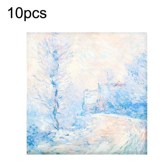 10pcs Vintage Painting Series Non-sticky Note Book Handbook Material Paper(Giverny Under Snow)