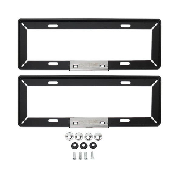 2 PCS Simple and Beautiful Car License Plate Frame Holder Universal License Plate Holder Car Accessories(Black)