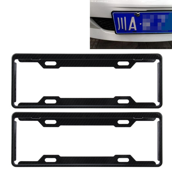 2 PCS Carbon Lead License Plate Frame Simple and Beautiful Car License Plate Frame Holder Universal License Plate Holder(Black)