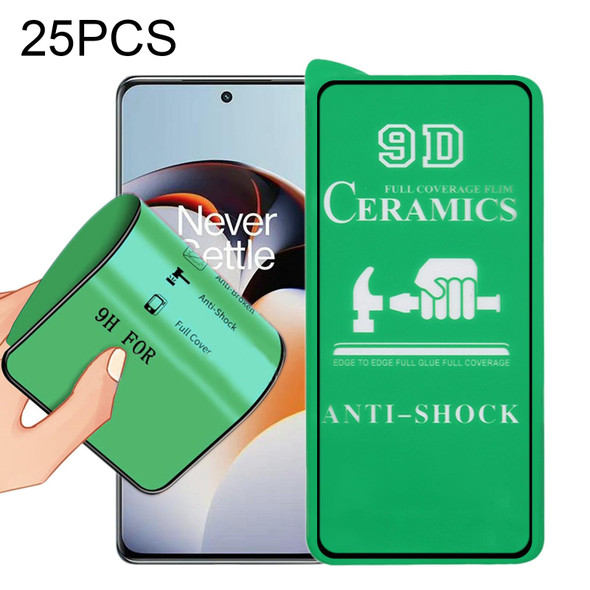 For OnePlus 11R 25pcs 9D Full Screen Full Glue Ceramic Film