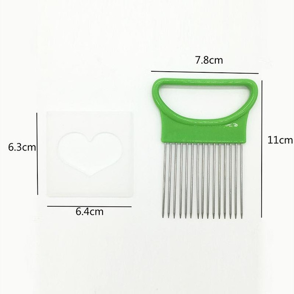 10 PCS Stainless Steel Vegetable Onion Cutter Holder Meat Needle Kitchen Tools(Green)