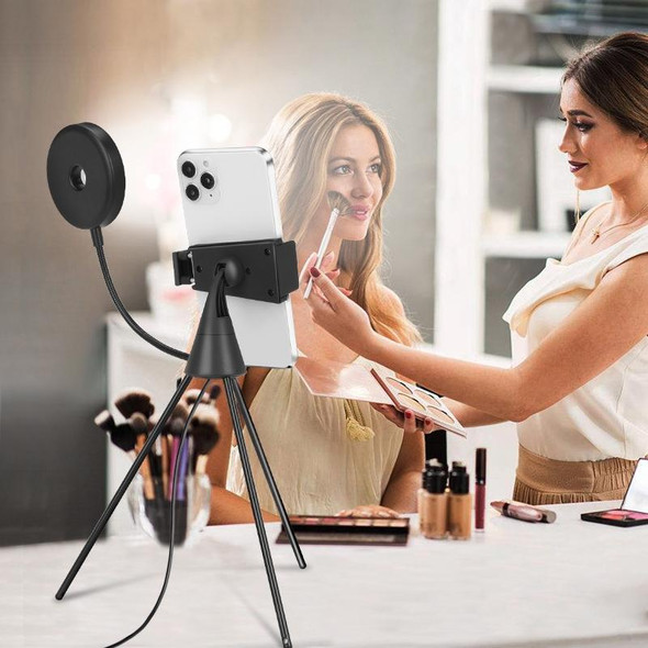 NS-08 Makeup Live Selfie Fill Ring Light Photography LED Dimmable Ring Lamp with Phone Tripod Stand Holder