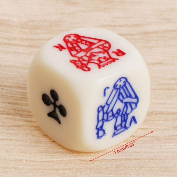 10 PCS Acrylic Carved Round Corner Poker Dice Bar Family Party Game Props(White)