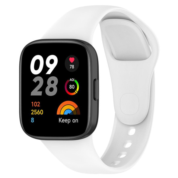 For Redmi Watch 3 Loop Type Solid Color Silicone Watch Band(White)