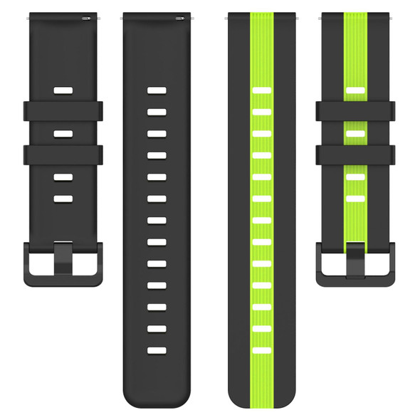 For Xiaomi Haylou RS4 LS12 22mm Vertical Two-Color Silicone Watch Band(Black+Grey)