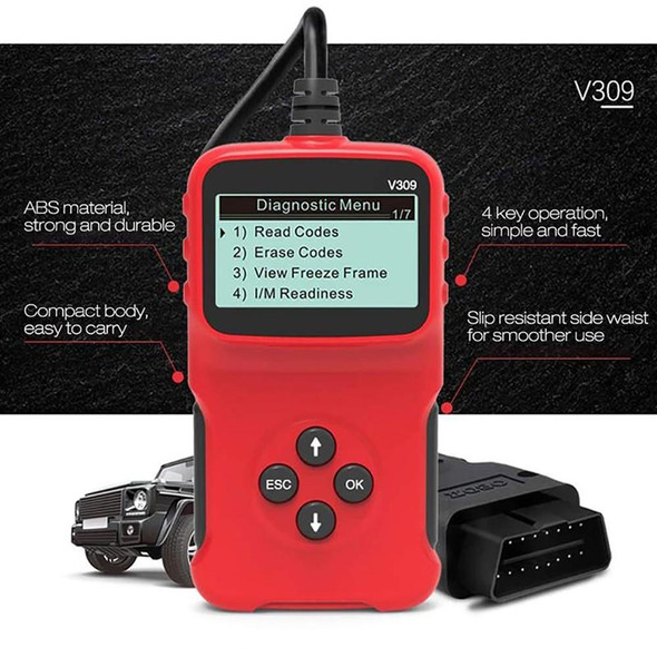 V309 Car Portable OBD2 Scanner Car Diagnostic Tool OBD 2 Automotive Scanner OBD Code Reader