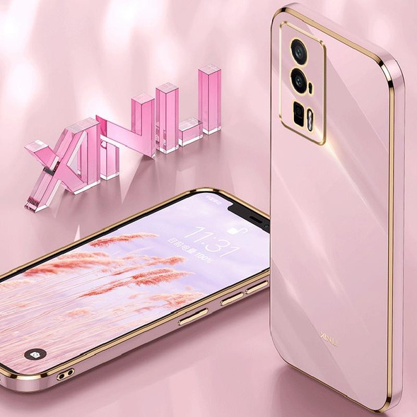 For Xiaomi Redmi K60 XINLI Straight 6D Plating Gold Edge TPU Phone Case(White)