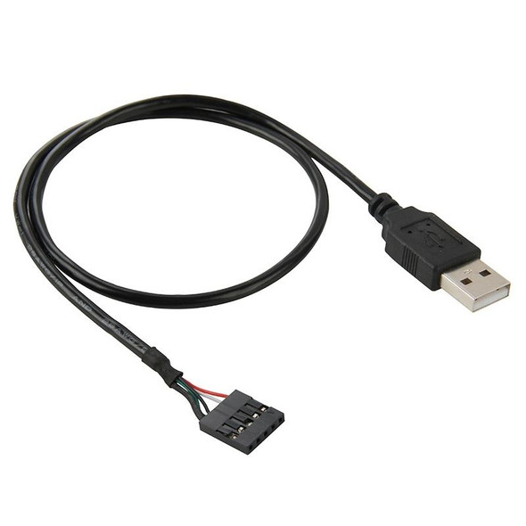 5 Pin Motherboard Female Header to USB 2.0 Male Adapter Cable, Length: 50cm