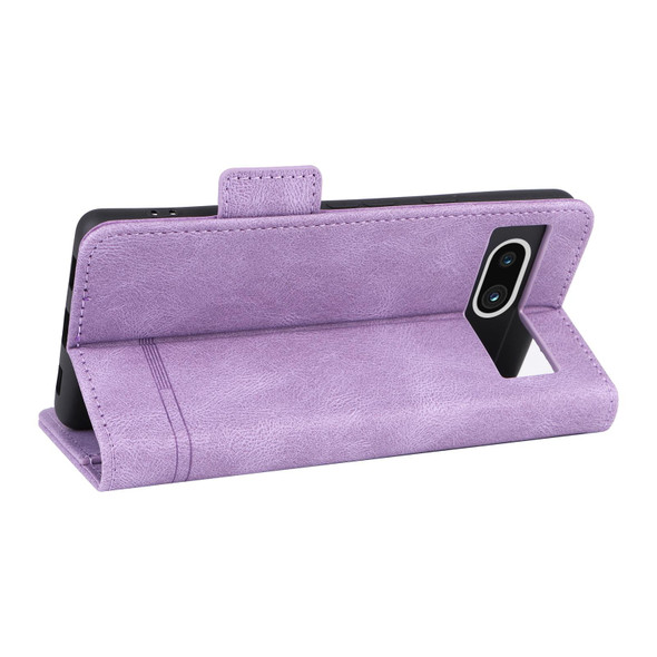 For Google Pixel 7a Magnetic Clasp Leatherette Phone Case(Purple)