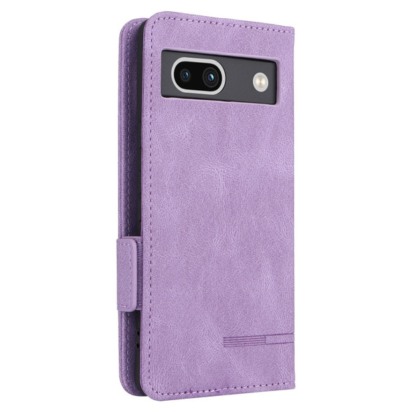 For Google Pixel 7a Magnetic Clasp Leatherette Phone Case(Purple)