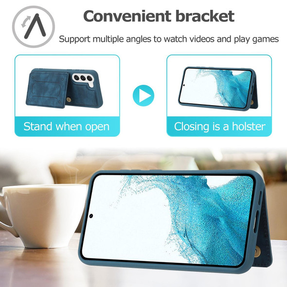 For Samsung Galaxy S21 5G Dream Magnetic Back Cover Card Wallet Phone Case(Blue)