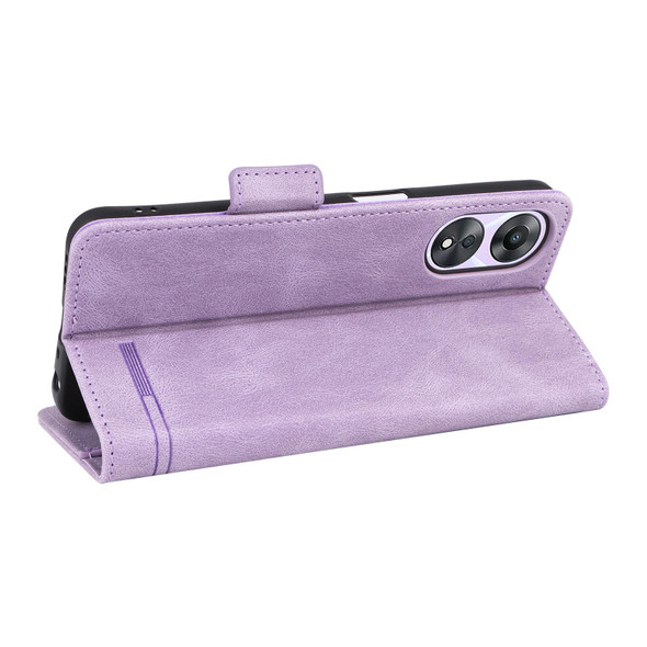 For OPPO A58 5G Magnetic Clasp Leatherette Phone Case(Purple)