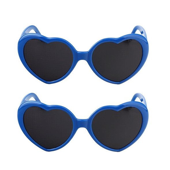 2pairs Love Glasses Light Change Love Sunglasses(Blue)