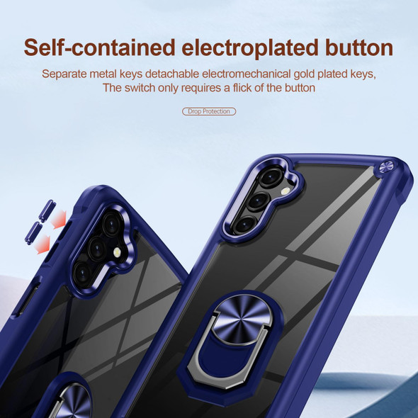 For Samsung Galaxy A14 5G TPU + PC Lens Protection Phone Case with Ring Holder(Blue)