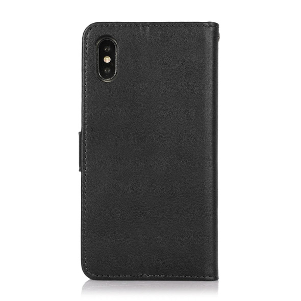 Calf Texture 2 in 1 Detachable Magnetic Back Cover Horizontal Flip Leatherette Case with Holder & Card Slots & Wallet & Photo Frame - iPhone XS Max(Black)