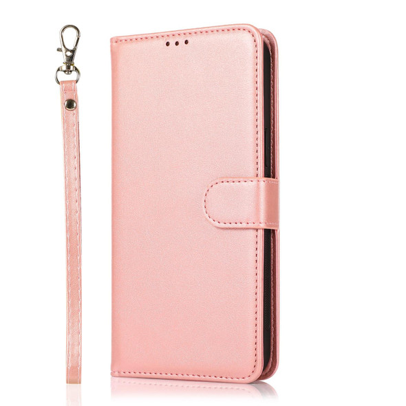 Calf Texture 2 in 1 Detachable Magnetic Back Cover Horizontal Flip Leatherette Case with Holder & Card Slots & Wallet & Photo Frame - iPhone 8 Plus / 7 Plus(Rose Gold)