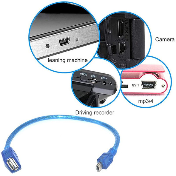 USB 2.0 AF TO mini 5pin cable, Length: 25cm