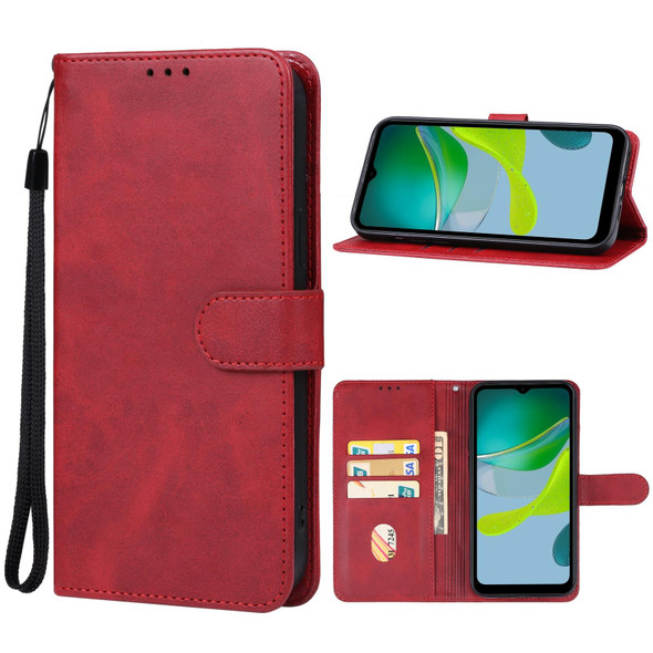For Motorola Moto E13 Leatherette Phone Case(Red)