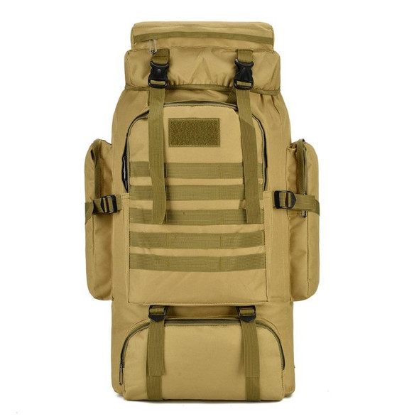 56-75L Large Capacity Travel Hiking Bag Waterproof and Scratch-resistant Backpack(Khaki)