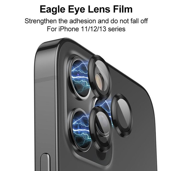 For iPhone 12 Pro Max CD Texture Metal Lens Tempered Film(Space Grey)