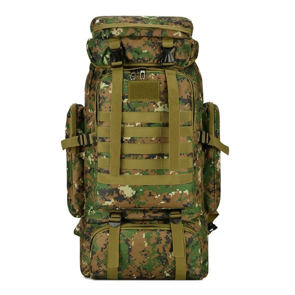 56-75L Large Capacity Travel Hiking Bag Waterproof and Scratch-resistant Backpack(Jungle Camouflage)