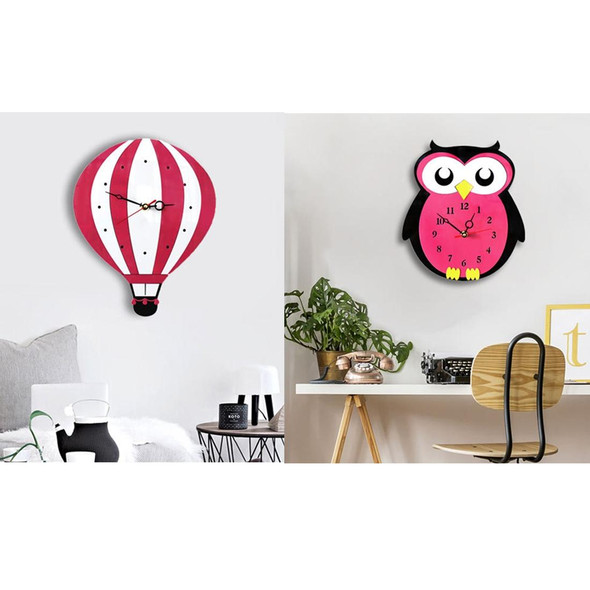 11*10 inch Children Bedroom Room Decor Battery Operated Owl Shaped Mute Non Ticking Round Wall Quartz Clock