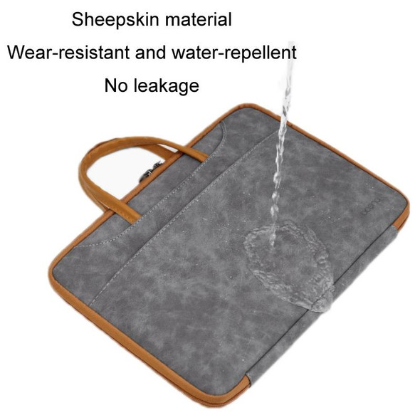 Baona Leatherette Fully Open Portable Waterproof Computer Bag, Size: 14 inches(Gray Brown)