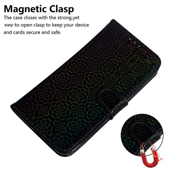 For OPPO A58 Colorful Magnetic Buckle Leatherette Phone Case(Black)