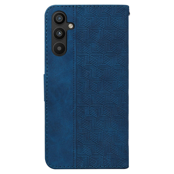 For Samsung Galaxy A54 5G Geometric Embossed Flip Leatherette Phone Case(Blue)