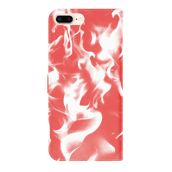 Cloud Fog Pattern Horizontal Flip Leatherette Case with Holder & Card Slot & Wallet - iPhone 8 Plus & 7 Plus(Red)