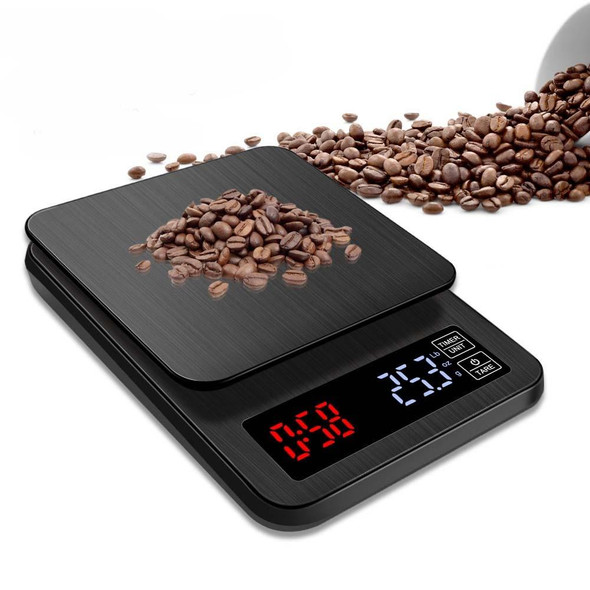 Household Hand-Pushed Coffee Scale USB-Powered Smart Kitchen Scale With Timing, Specification: 10kg/1g