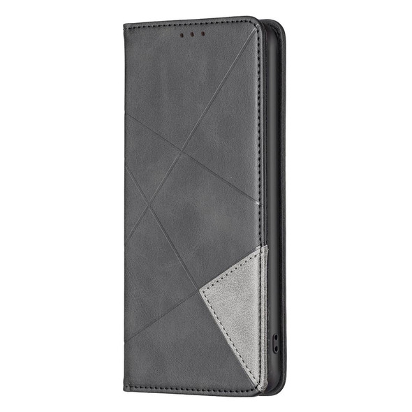 For Xiaomi Redmi 12C Prismatic Invisible Magnetic Leather Phone Case(Black)