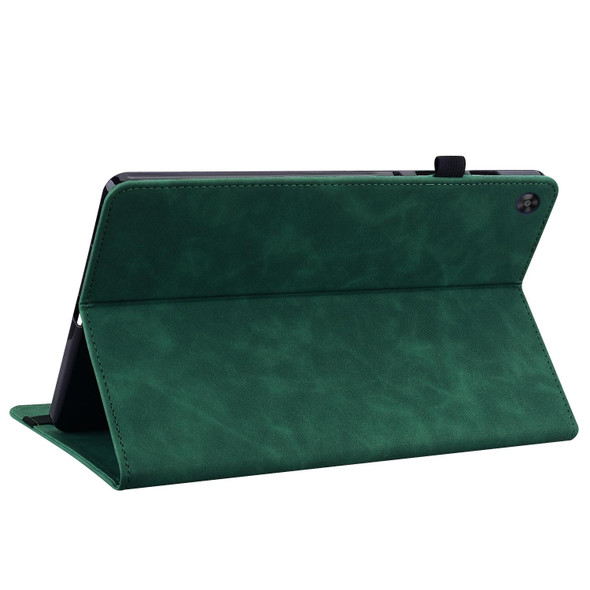 For Huawei MatePad SE Skin Feel Solid Color Zipper Leatherette Tablet Case(Green)