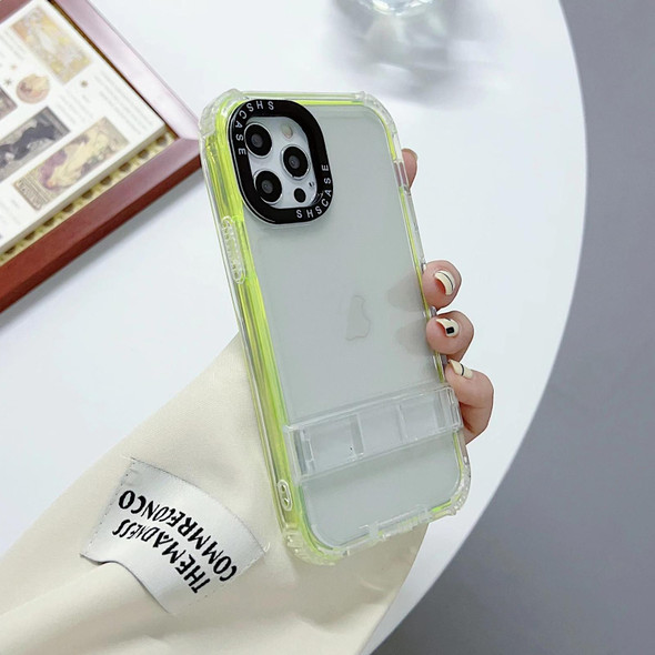 For iPhone 12 / 12 Pro 2 in 1 360 Invisible Holder Phone Case(Yellow)