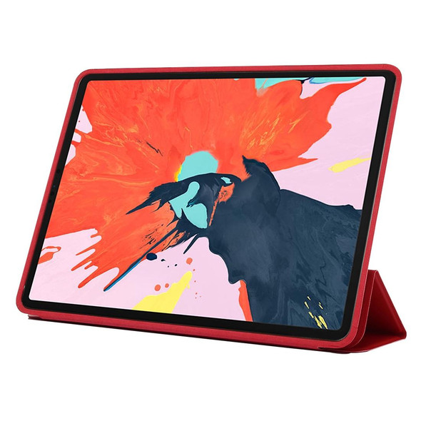 Horizontal Flip Solid Color Leather Case for iPad Pro 11 inch (2018), with Three-folding Holder & Wake-up / Sleep Function (Red)