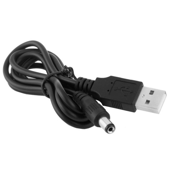 USB Male to DC 5.5 x 2.1mm Power Cable, Length: 1m