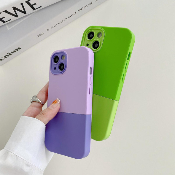 For iPhone 13 3 in 1 Liquid Silicone Phone Case(Light Green)