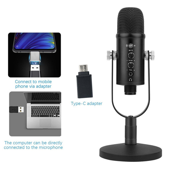 BM-86 USB Condenser Microphone Voice Recording Computer Microphone Live Broadcast Equipment Set, Specification: Cantilever Bracket Set