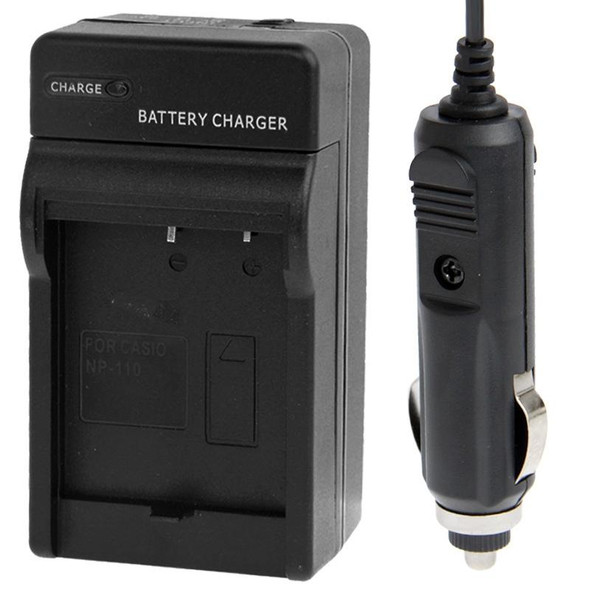 Digital Camera Battery Car Charger for Casio NP-130(Black)