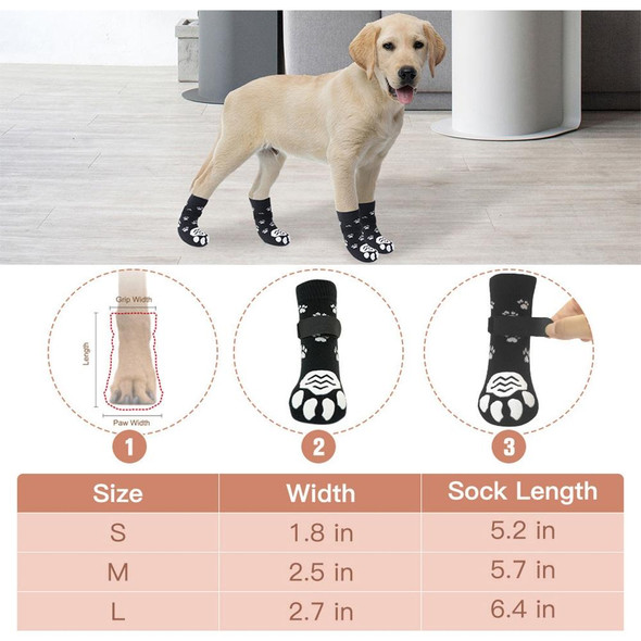4pcs Dog Knitted Breathable Footwear Outdoor Non-slip Pet Socks, Size: L(Red)
