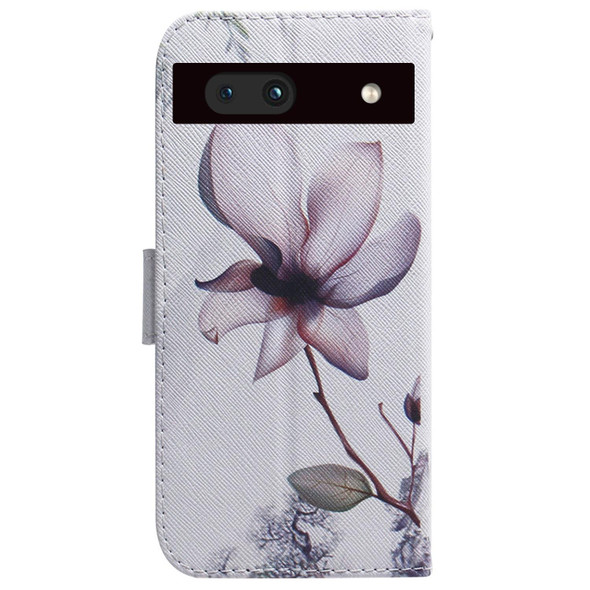 For Google Pixel 7a Coloured Drawing Flip Leatherette Phone Case(Magnolia)