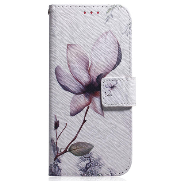 For Google Pixel 7a Coloured Drawing Flip Leatherette Phone Case(Magnolia)