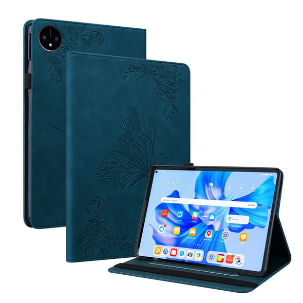 For Huawei MatePad Pro 11 2022 Butterfly Flower Embossed Leatherette Tablet Case(Blue)