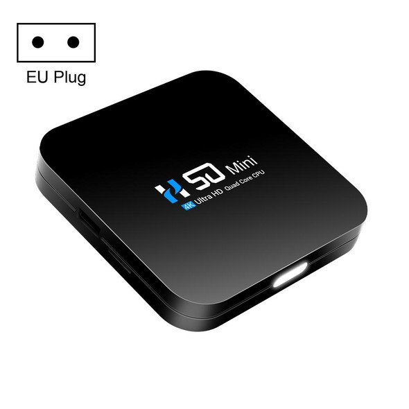 H50 Mini 4K Smart Network TV Box, Android 10.0, RK3318 Quad Core, 2GB+32GB, EU Plug