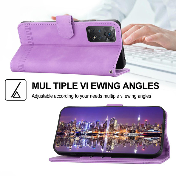 For Xiaomi Redmi Note 11 Pro Foreign Dierfeng Dream Line TPU + PU Leather Phone Case(Purple)