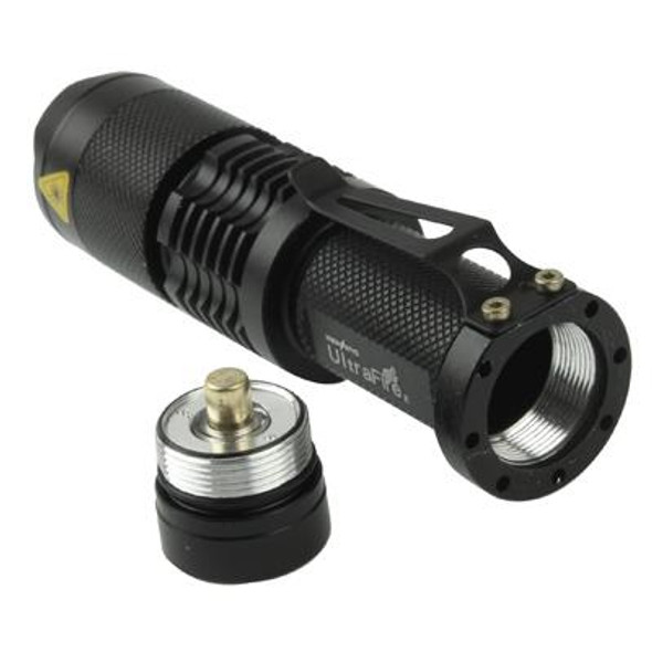 UltraFire Focus Flashlight, 3 Mode, Cree XM-L T6 LED, White Light, Luminous Flux: 700lm, Length: 11.6cm(Black)