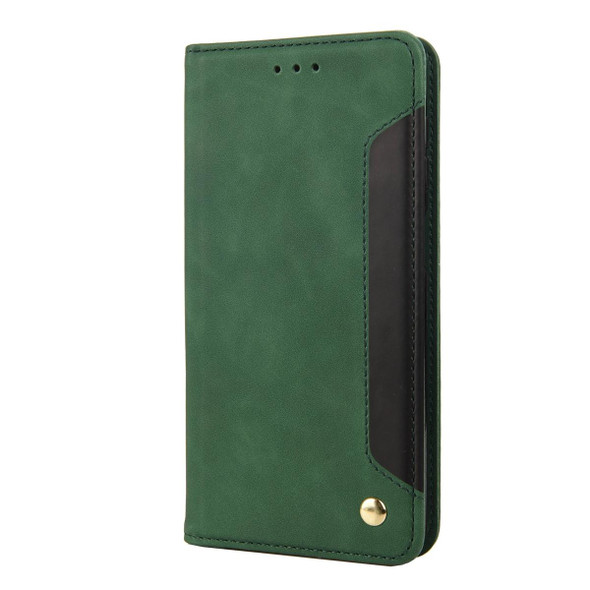 For Google Pixel 7a Skin Feel Splicing Leatherette Phone Case(Green)