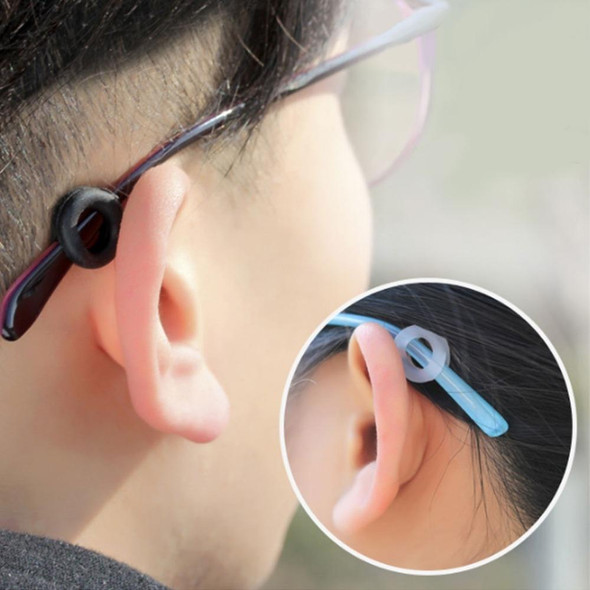 5 Pairs Glasses Ear Hooks Round Anti Slip Silicone Grips Eyeglasses Accessories(Blue)