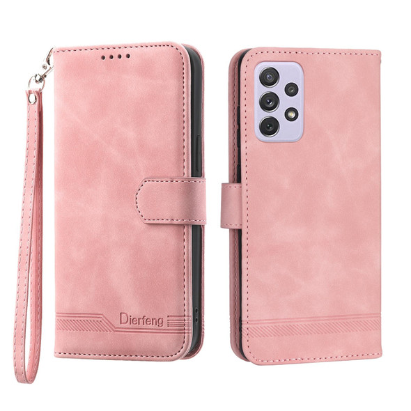 For Samsung Galaxy A72 5G / 4G Dierfeng Dream Line TPU + PU Leatherette Phone Case(Pink)